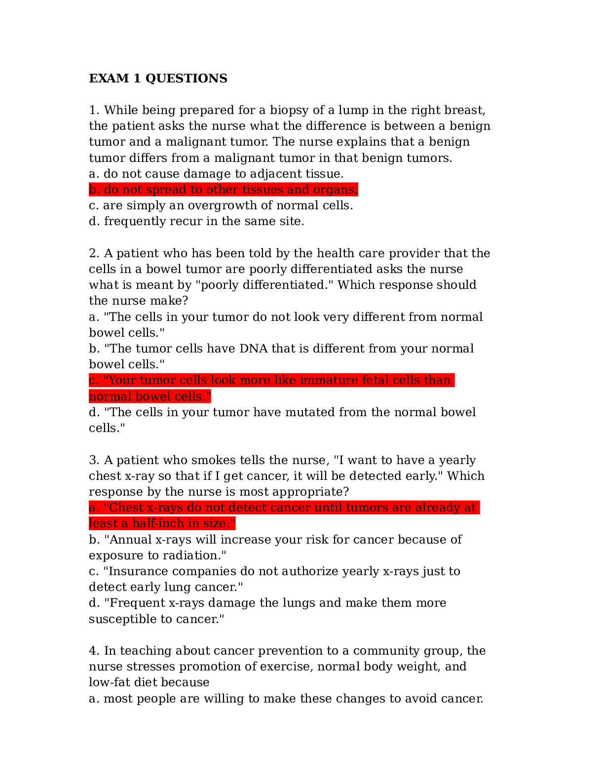 Preview of INTERMEDIATE MED-SURG 201 Exam 1 Questions